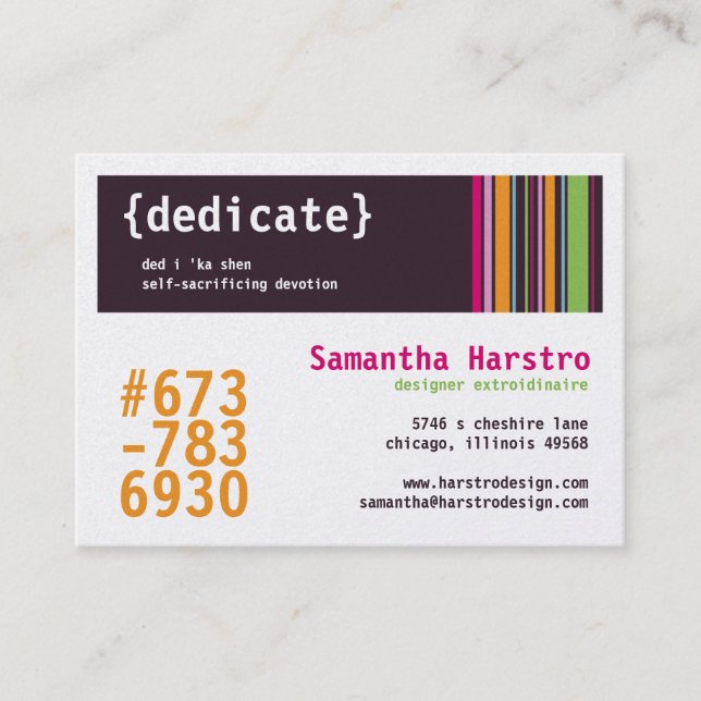 Cartões de visitas Madison Chubby (Frente)