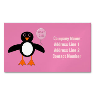 Cartões de visitas magnéticos do pinguim