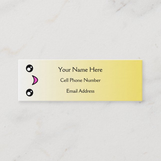 Cartões de visitas magros da cara feliz de Kawaii (Frente)