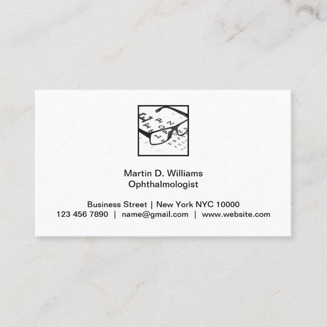 Cartões de visitas médicos oftalmologistas (Frente)
