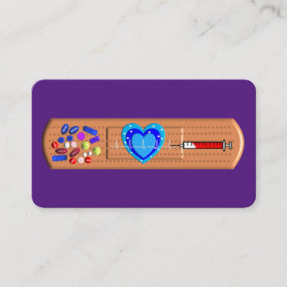 Cartões de visitas Médicos Púrpura Grande Bandaid