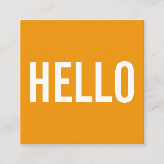 Cartões de visitas minimalistas do olá! (Frente)