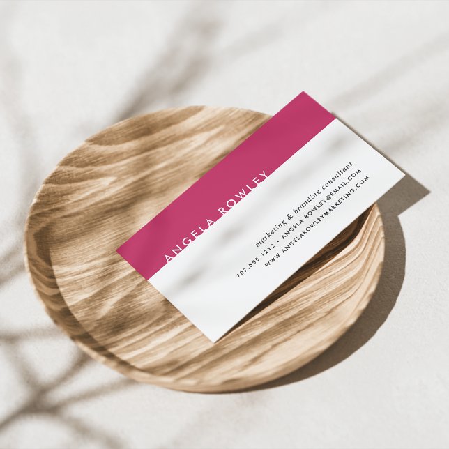 Cartões de visitas mínimos modernos | Magenta (Criador carregado)