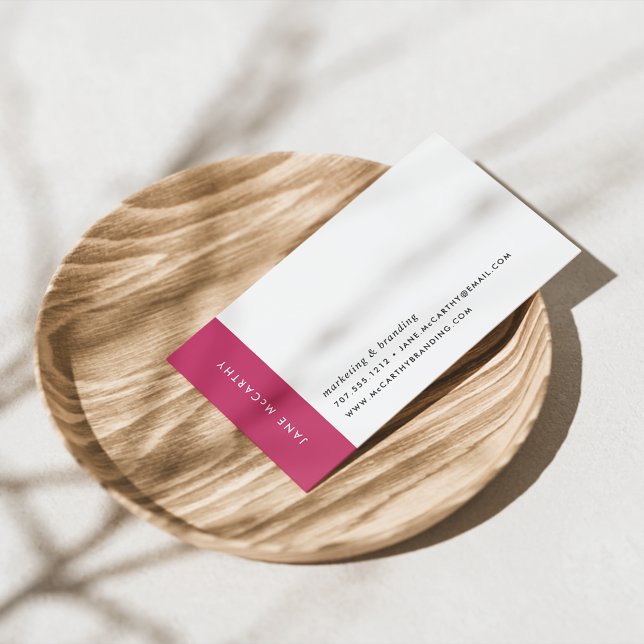 Cartões de visitas mínimos modernos | Magenta (Criador carregado)