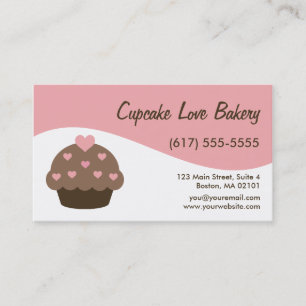 Cartões de visitas modernos cor-de-rosa do cupcak