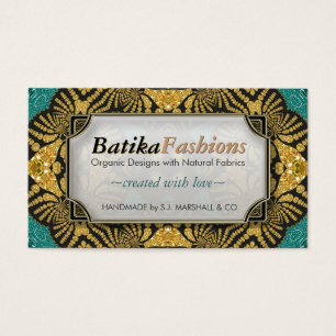Cartões de visitas modernos de moda Dourada Batik