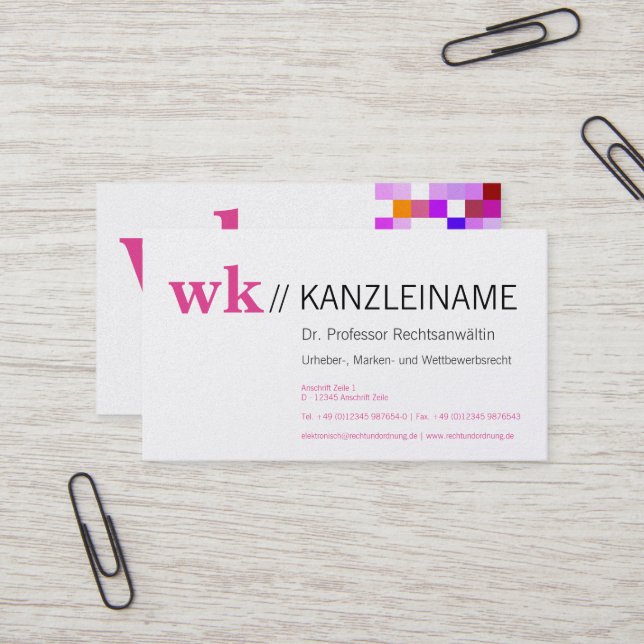 Cartões de visitas Modernos de Stylist Rosa (Frente/Verso In Situ)