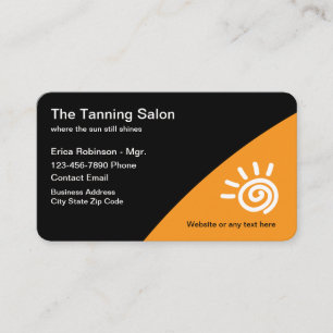 Cartões de visitas Modernos de Tanning Salon