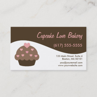 Cartões de visitas modernos do cupcake do