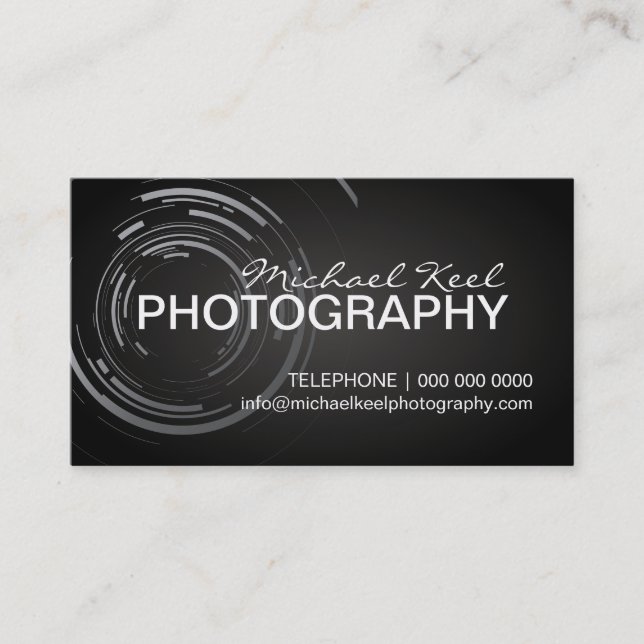 Cartões de visitas modernos do fotógrafo (Frente)