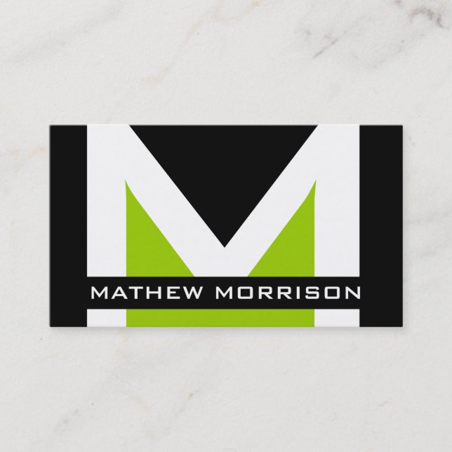 Cartões de visitas modernos do monograma (Frente)