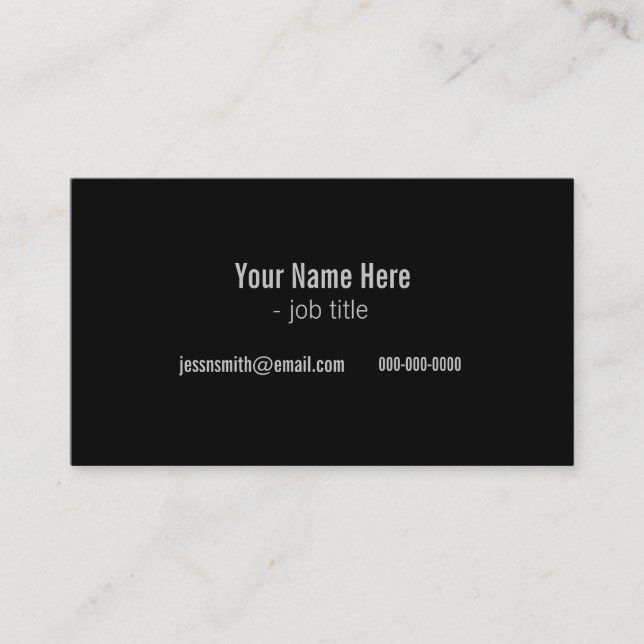 cartões de visitas modernos legal, preto e branco (Frente)
