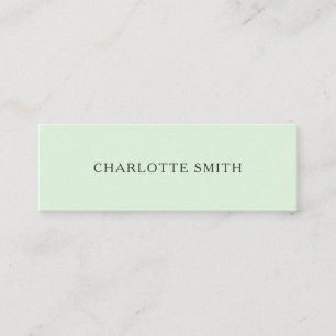 Cartões de visitas modernos verdes pastéis minimal