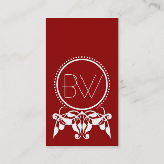Cartões de visitas monogramas florescentes
