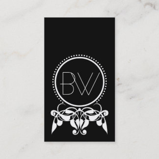 Cartões de visitas monogramas florescentes
