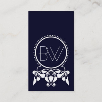 Cartões de visitas monogramas florescentes [azuis]