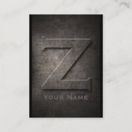 Cartões de visitas Monogrammed do metal de bronze