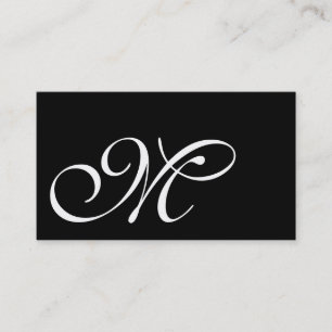 Cartões de visitas Monogrammed preto e branco