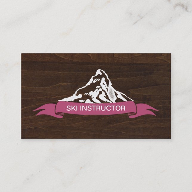 Cartões de visitas nevado da montanha do instrutor (Frente)