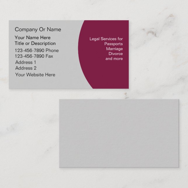 Cartões de visitas notariais (Frente/Verso)