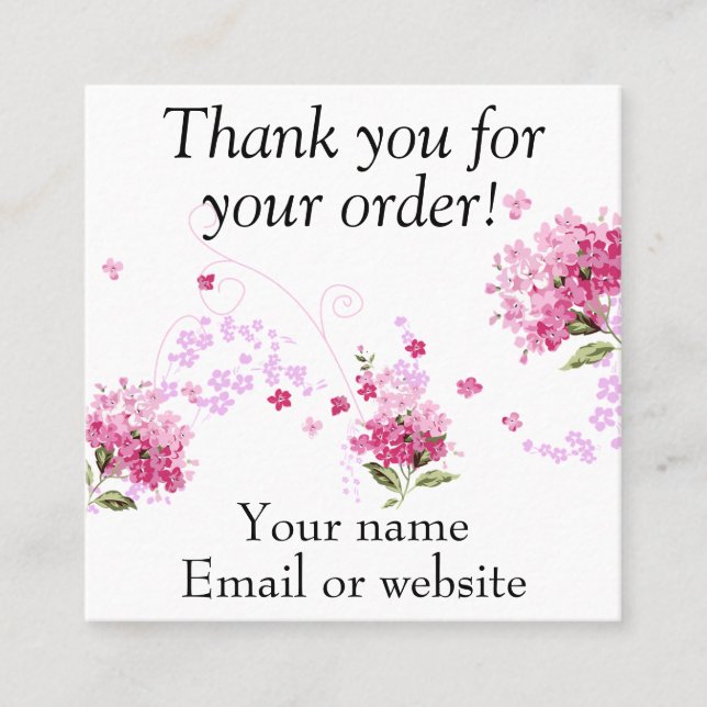 Cartões de visitas obrigado você para seu pedido (Frente)