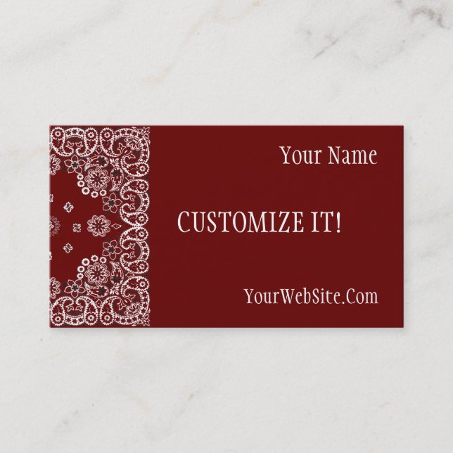 Cartões de visitas ocidentais customizáveis do (Frente)