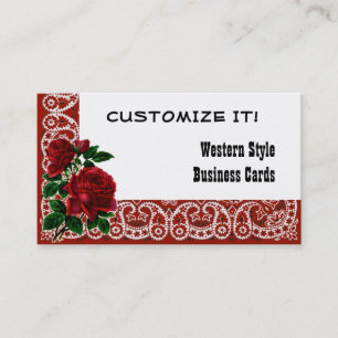 Cartões de visitas ocidentais customizáveis do