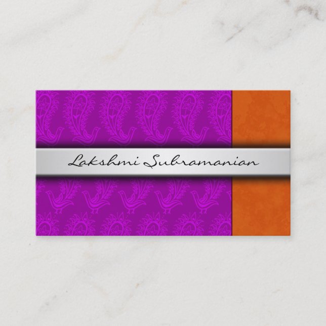 Cartões de visitas Paisley Peacocks (Frente)