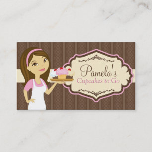 Cartões de visitas para Cupcakes Brunette Baker D1
