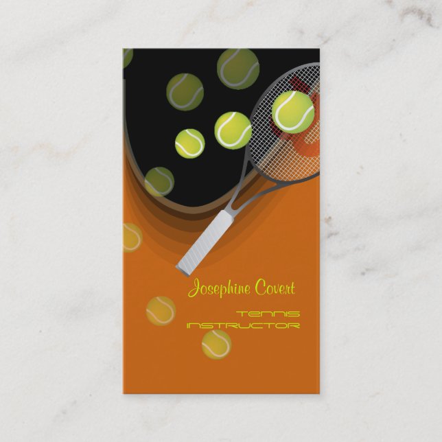 cartões de visitas para instrutores Tênis, tênis (Frente)
