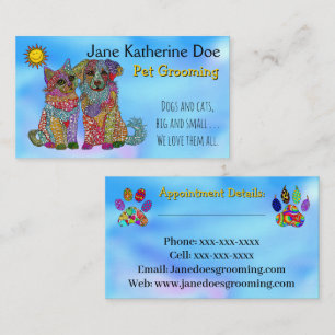 Cartões de visitas para o cultivo de animais de co