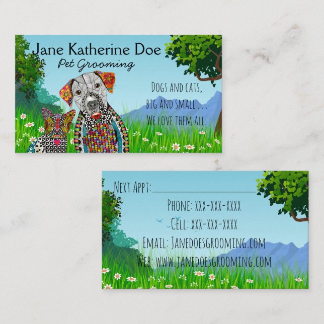 Cartões de visitas para o cultivo de animais de co (Frente/Verso)