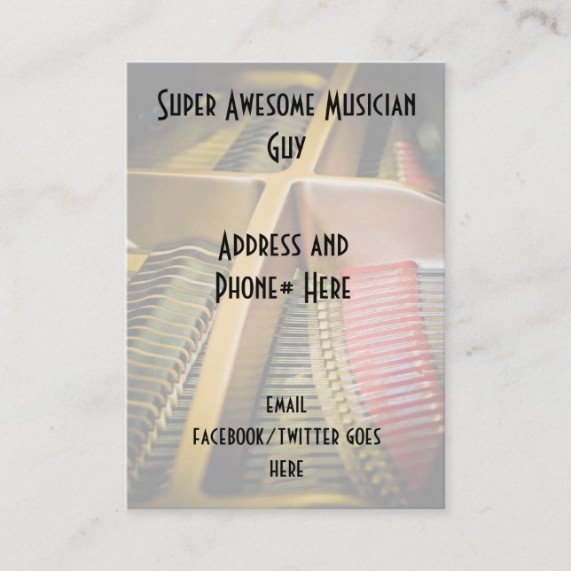 Cartões de visitas para o músico (Frente)