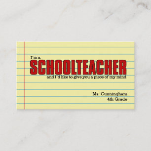 Cartões de visitas para o professor Humoroso