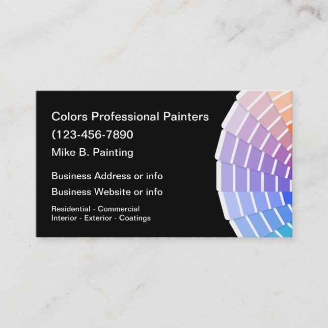 Cartões de visitas para pintor profissional colori (Frente)