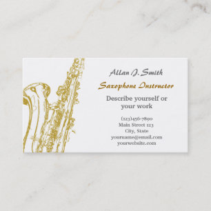 Cartões de visitas para saxofonista