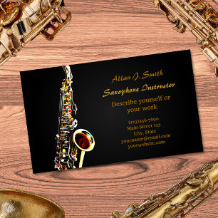 Cartões de visitas para saxofonista