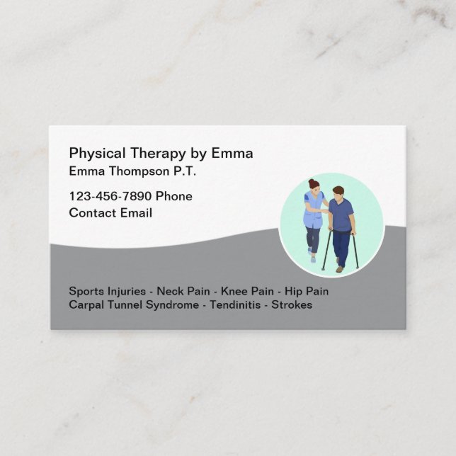 Cartões de visitas Para Um Terapêutico Físico (Frente)