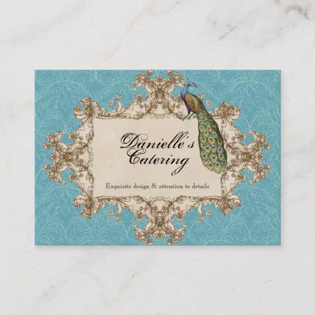 Cartões de visitas - pavão & gravura a água-forte (Frente)