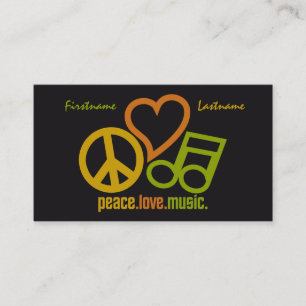 Cartões de visitas personalizados da Peace Love M