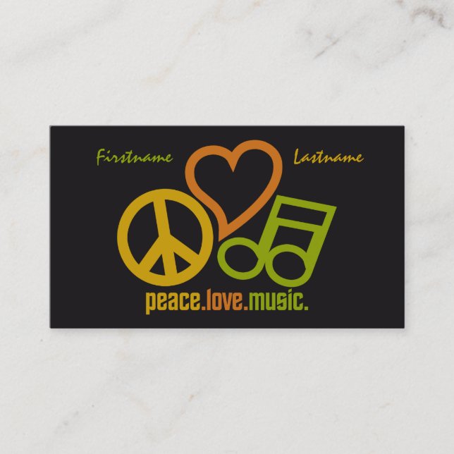Cartões de visitas personalizados da Peace Love Mu (Frente)