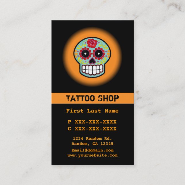 Cartões de visitas personalizados da tatuagem do c (Frente)