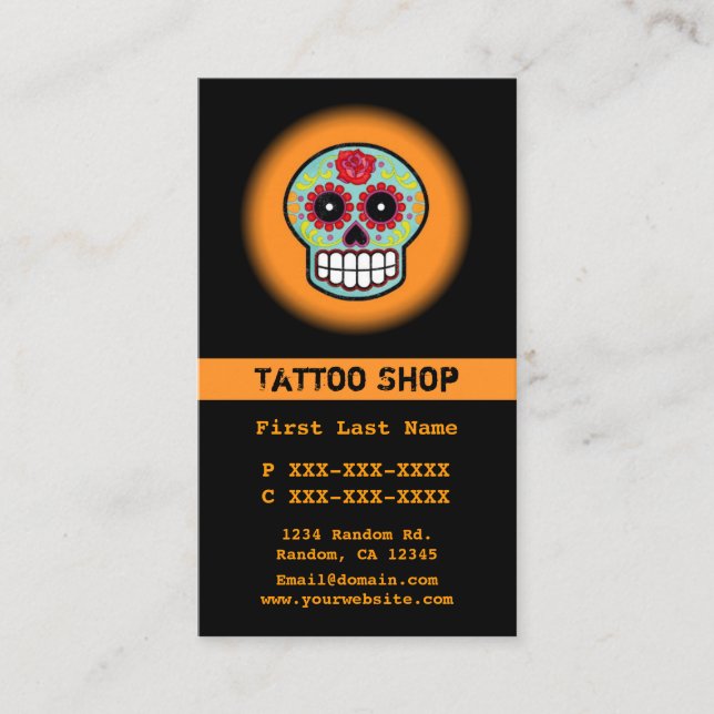 Cartões de visitas personalizados da tatuagem do c (Frente)