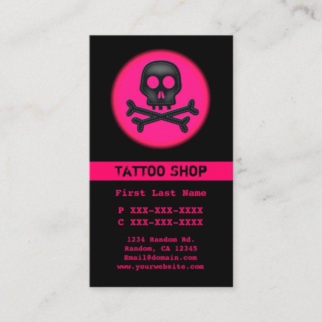 Cartões de visitas personalizados da tatuagem do c (Frente)