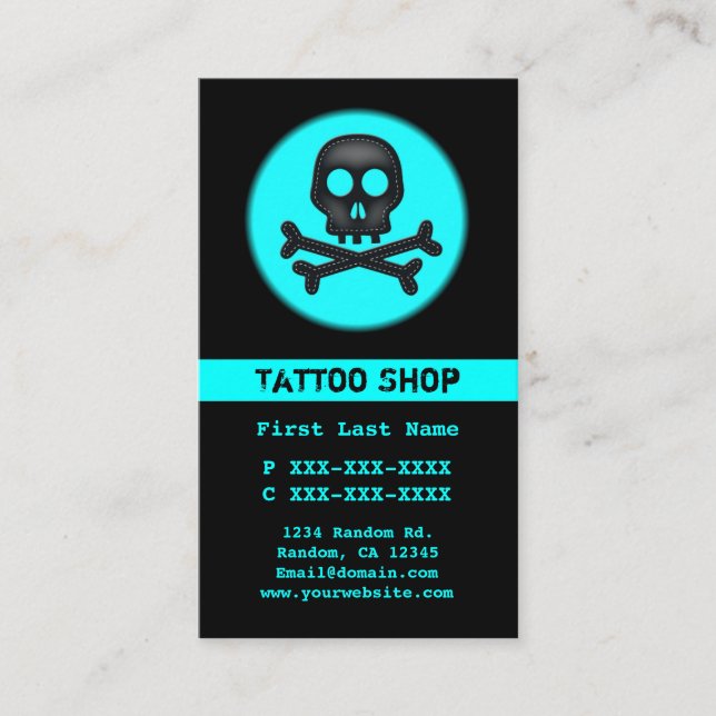 Cartões de visitas personalizados da tatuagem do c (Frente)