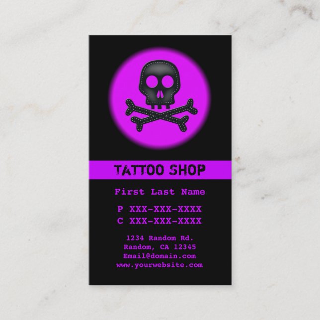 Cartões de visitas personalizados da tatuagem do c (Frente)
