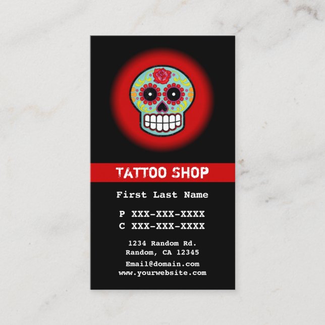 Cartões de visitas personalizados da tatuagem do c (Frente)