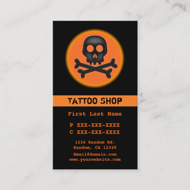 Cartões de visitas personalizados da tatuagem do c (Frente)