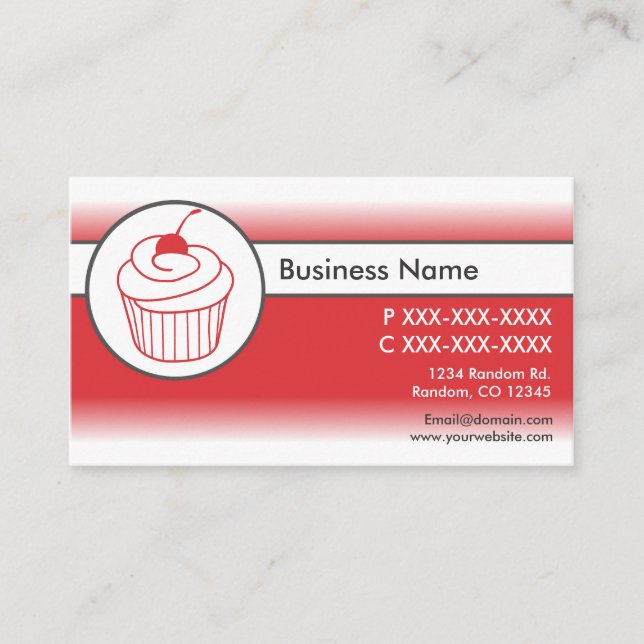 Cartões de visitas personalizados de cupcake de pe (Frente)