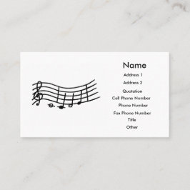 Cartões de visitas Personalizados de Notas de Músi